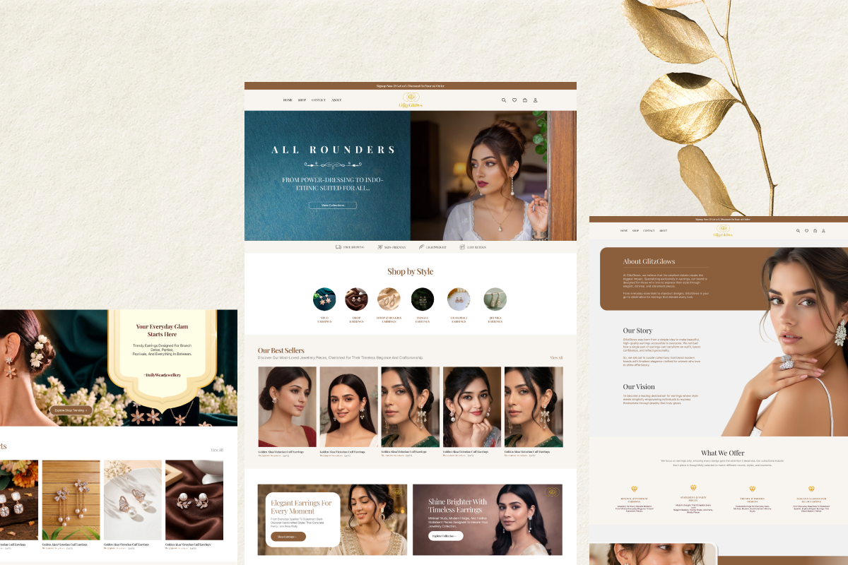 Glitzglows Shopify storefront project